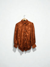 Self Print Satin Shirt - Brick